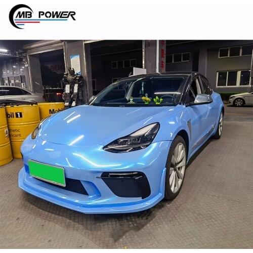 Car Accessories Model3 Outside Body Kit BodyKit LED Light PP Auto Upgrade Front Car Bumper For Tesla Model 3
