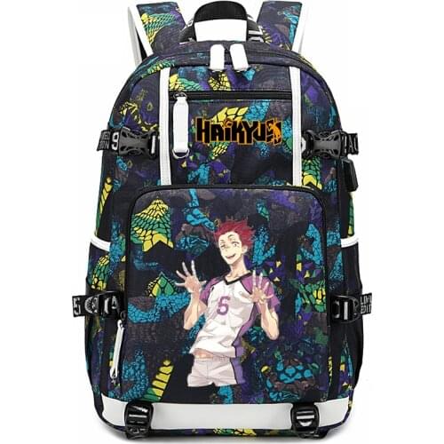 Anime Haikyuu Shoyo Kageyama Tobio Backpack Cosplay Nishinoya Student Bags Mochila Backpacks for School Bag Backpacks for Women