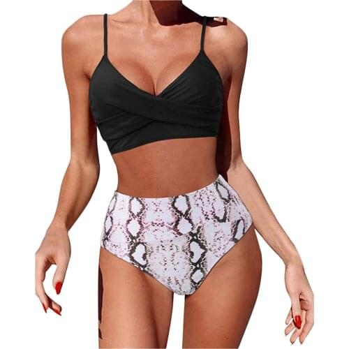 High Waist Thong Bikinis 2021 Women Sexy Leopard Snakin Tie-dye Print Bikini Set Push Up Bathing Swimwear Brazilian Swimsuit