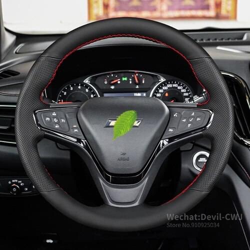 Car steering wheel cover For Chevrolet MALIBU XL Equinox Monza trax Cavalier DIY custom leather hand-sewn auto parts