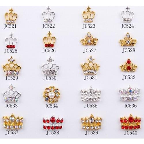 CHNRMJL 100PCS/Pack 20 Design Crown Alloy Nail Art Jewelry Decorations Crystal AB Nails Rhinestones Rhinestones Accessories Tool