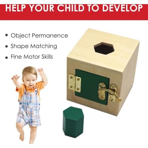 Wooden Object Permanence Box Preschool Early Education Montessori Toys For Kids Shape And Color Recognition Learning Toys