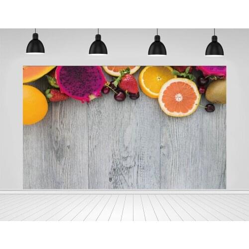Scopiso Wooden Board Backdrop Dragon Fruit Orange Strawberry Background Birthday Baby Shower Wedding Party Photo Studio Props