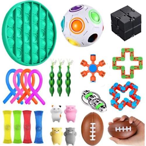 Antistress Fidget Toy Stress Set Sensoriel Toys Magnetic Stretchy Strings Squeeze Fidget Pea Pod Bean Slow Rising Animals Toys