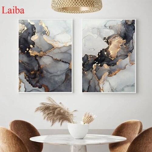 2020 round Diamond Nordic Black and Golden ink Abst Painting Full square Rhinestone of Picture Diamond mosaic