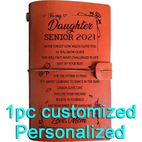 Engraved Leather journal personalized graduation gifts for BJ062 Customized Notebook A5 Dropshipping Supplier US Store Diary