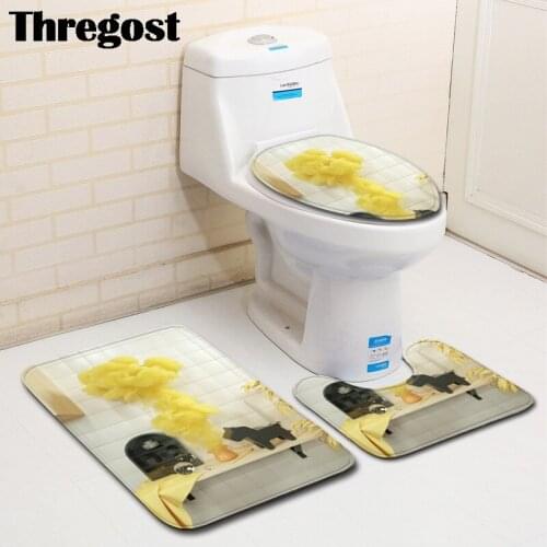 Creative 3D Carpet Shower Mat Non Slip Microfiber Rug Memory Foam Bathroom Mat Flannel Floor Mat Large Bathroom Rugs