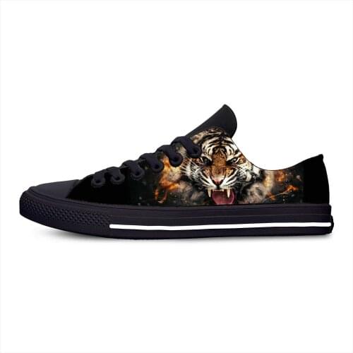 Animal 3D Tiger Head Cool Fashion Classic Funny Casual Cloth Shoes Low Top Lightweight Breathable 3D Print Men Women Sneakers