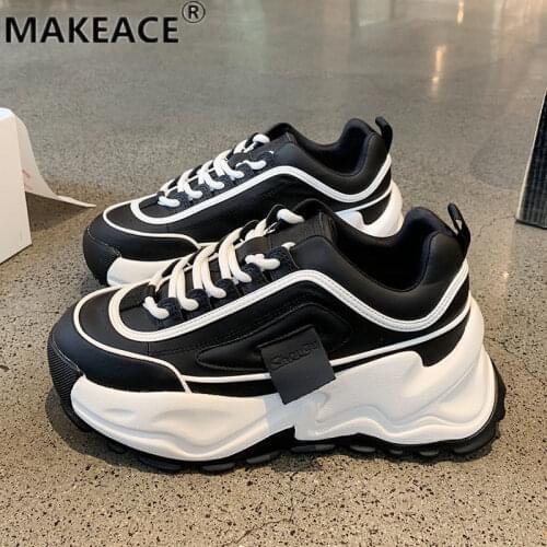 Autumn Womens Shoes 2021 New Platform Sneakers Fashion INS Dad Shoes Outdoor Casual Shoes Loose Cake Soft Soled Walking Shoes