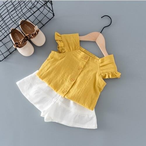 Baby Girls summer clothes kids outfit sets shirt shorts suit for toddler girls children clothing kids 1 year birthday baby sets