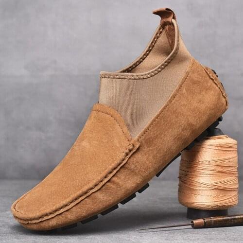 New Mens Pigskin Leather Shoes Breathable Outdoor Sneakers Mans Walking Driving Footwear Zapatos Hombres Flat Loafers Plus 48