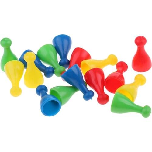 16pcs Plastic Chess Pieces Replacement Set, Spare Chess Draughts for Ludo
