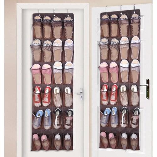 New 24 grid non-woven bag behind the door shoe storage hanging bag mesh fabric hanging storage bag household goods