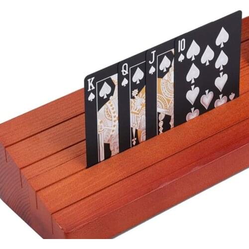 New Wooden Playing Card Holder Poker Rack Trays for Organizing Cards on Party Game