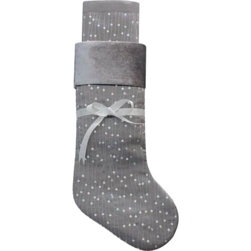 New Design Gift Set 1pc table runner with 2pcs Christmas Stocking Sequin Blingbling Embroidery Table set Silvery Color P1419