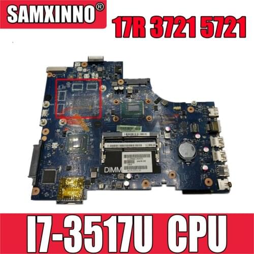 Original Laptop motherboard For DELL Inspiron 17R 3721 5721 Mainboard CN-0WTY0Y 0WTY0Y LA-9102P CPU I7-3517U