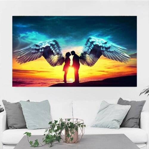 Full 5D diamond Painting Angel couple Love diamond embroidery Cross Stitch Mosaic crystal Needlework Craft home Decor Gift P164