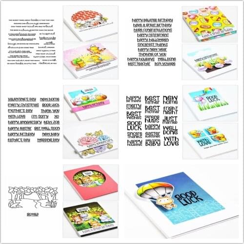 Clear Stamps Special Style Words Sentence Phrase Happy Anniversary Forest Element Craft Paper Making Template 2020 New