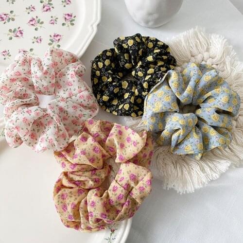 Print Scrunchies Girl Ponytail Holder Hairband Hair Rope Tie Floral Ring girls hair accessories scrunchies rubber Hair Band