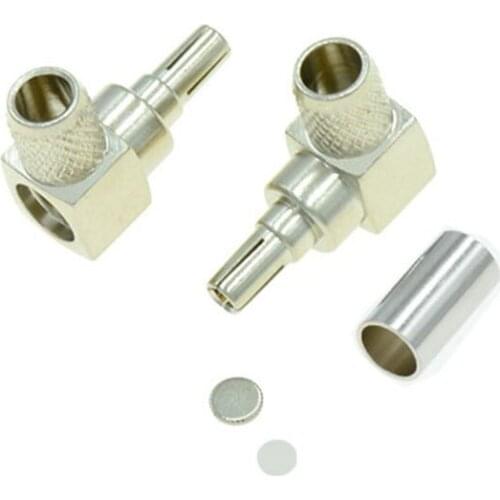 CRC9 Male Plug Right Angle Crimp RF Connector For RG58 RG142 LMR195 Cable