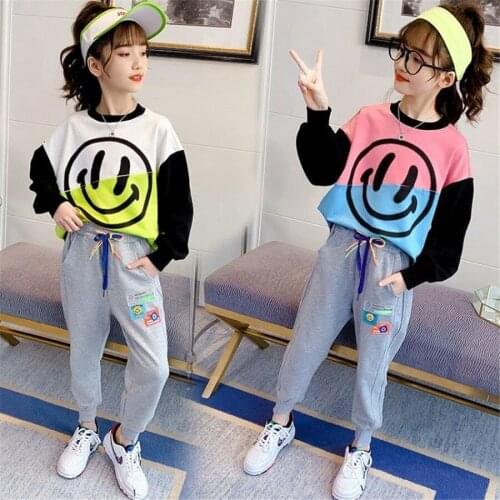Girls Clothes Set Teen Girls Tracksuit Spring 2021 Autumn Long Sleeve 2pcs Children Suits Girl Sportswear Sets 8 9 10 12 years