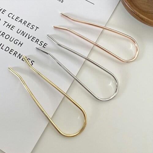 U Shape Hair Clip for Women Geometric Metal Barrettes Simple Hair Forks Styling Tool Alloy Hair Sticks Girls Hair Accessories