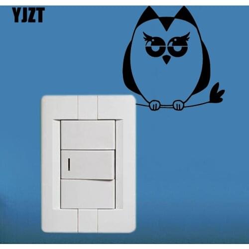 YJZT Owls On Branches Wall Decal Decor Cartoon Animal Vinyl Switch Sticker S19-0804