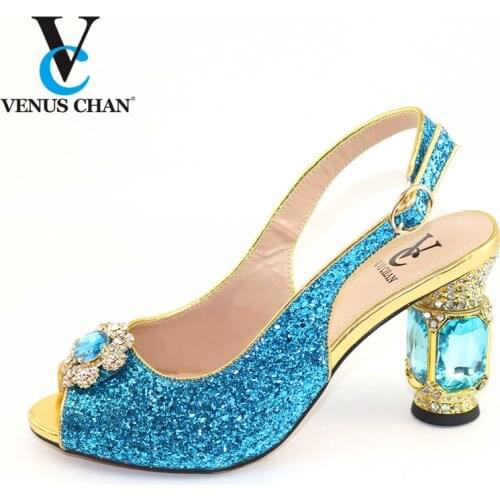 New Arrival sky blue Color Italian Design Women Shoe High Quality Slip on Summer Shoes Sexy Lady High Heels Shoe for Party