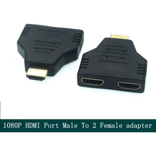 1pc Newest High Quality 1080P HDMI-compatible Port Male To 2 Female 1 In 2 Out Splitter adapter HDTV Adapter Converter