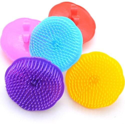 1pcs Silicone Shampoo Scalp Shower Washing Hair Brushes Head Massage Combs Hair Clean Brush Silicone Bath Combs random color