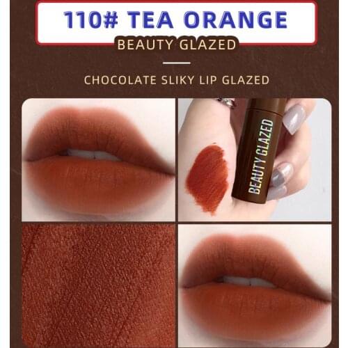 12colors Chocolate Liquid Lip Gloss Lipstick Velvet Matte Lip Tint Long Lasting Creativity Surprise Cute Lady Gift Random TSLM1