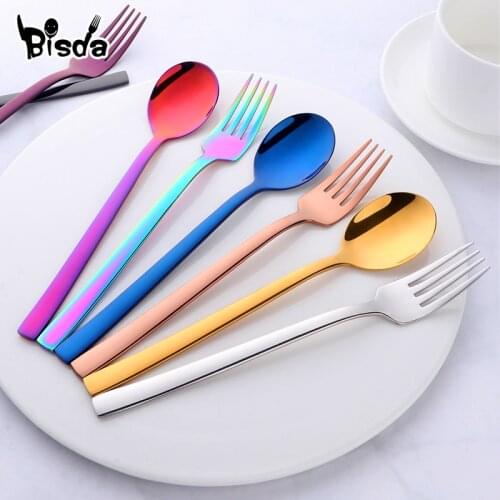 2 Pcs/set Children Tableware Baby Spoon Fork Set Children Utensil Learning Eating Good Habit Safety Tableware feed Baby Flatware