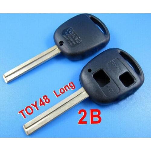 20PCS/lot For Toyota Remote Key Shell Case 2 Buttons With TOY48 ( Long ) Uncut Blade Without Logo Fob Key Blank Cover