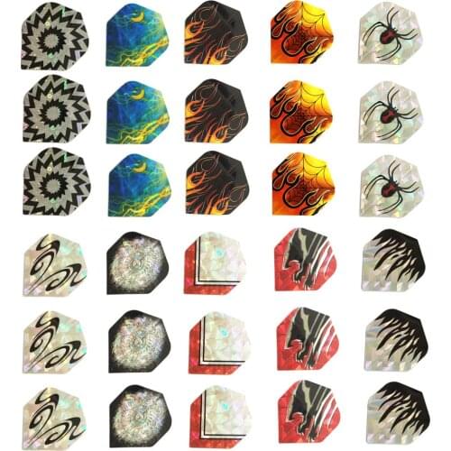 30pcs 10 styles Dart Laser Flights For Soft Tip Darts And Steel Tip Darts Slim Darts Flights Flag