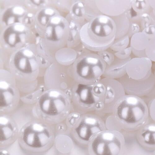 3000pcs Mix Size 2mm 3mm 4mm Resin Half Round Imation Pearls Beads Flatback Nail Art Decorate Diy