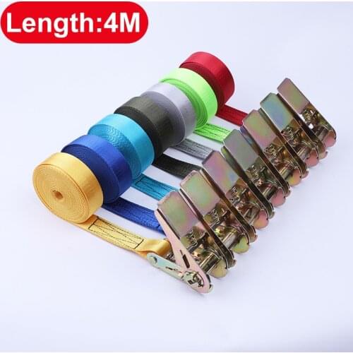 4 M Car Tension Rope Motorcycle bike Lashing Rope Cargo Strap Tension Rope Tie Down Strap Strong Ratchet Belt for Luggage Bag