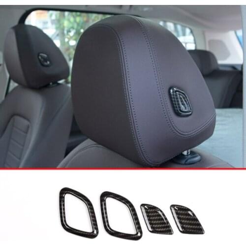 4Pcs Carbon Fiber Style Car Headrest Button Decorative Cover Trim Car Accessories For BMW X3 X4 G01 G02 2018-2019