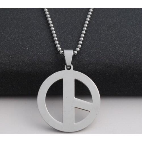 5 Stainless steel hollow anti-war logo necklace geometric round peace Sign GD peace symbol titanium steel necklace jewelry