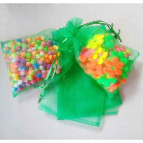 500pcs Grass green organza gift bags 13x18cm party bags for women event wed Drawstring bag Jewelry Display Bag diy accessories