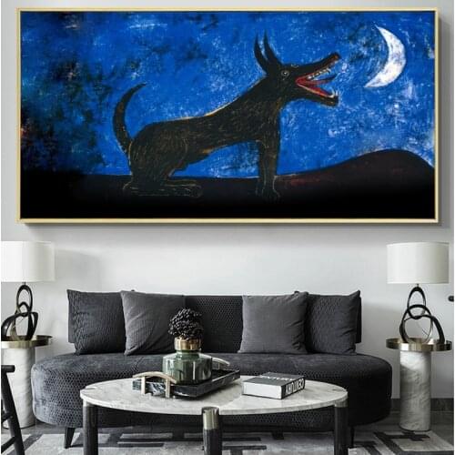 Abstract Animal Canvas Painting Tengu Food Moon Posters and Prints Wall Art Picture for Living Room Home Decoration Cuadros