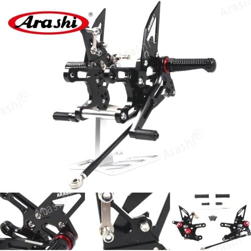 ARASHI For KAWASAKI NINJA ZX10R 2008 2009 2010 CNC Adjustable Footrest Rearset ZX-10R ZX 10R Foot Pegs Rear Rest Footpegs
