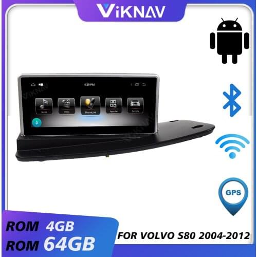 Car Radio Video Player for Volvo S80 2004-2012 RHD Android Auto Multimedia Player Tape Recorder Right Hand Drive Right Wheel