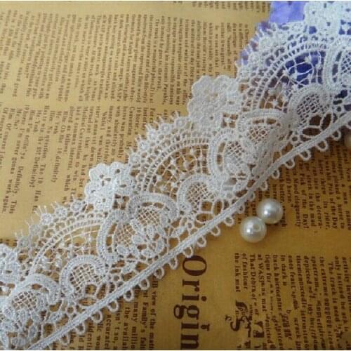 Free Shipping 10 yards High Quality Handmade DIY White Embroidery Venice Lace Trim