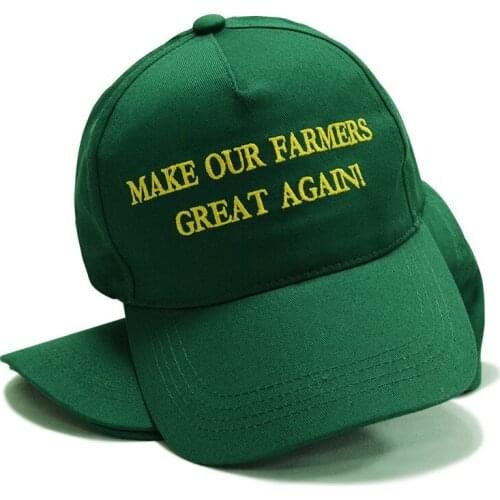 USA Trump Election Baseball Cap Donald Trump Hat Make Farmers Great Again Hat Green Cotton embroiderd Adjustable