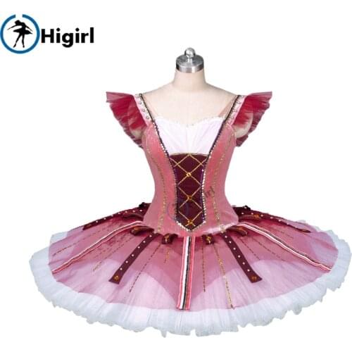 Burgundy ballet tutu for girls,red and white ballet tutu costume professional tutu ballet dress BT9123