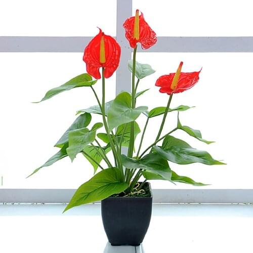 Calla Lily Iris Bonsai Flowerpot Simulation Plastic Calla Lily Flower Pot Messager of Love Office Tabletop Ornament