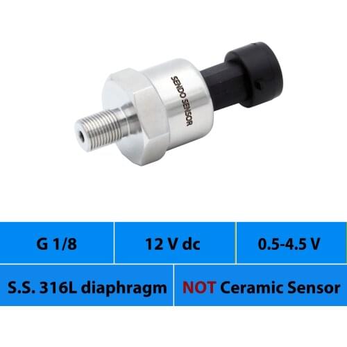 Pressure sensor transducer 0.5 4.5V output, 12, 24V input, 0 15psi, 10bar, 1.6mpa, 2.5 mpa gauge, 30 50 75 psi, G 1 8 thread