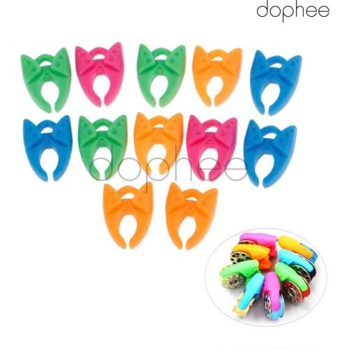 Dophee 12pcs Silicone Gel Bobbin Clips Thread Roller Coil Fixed Wrapped Clamp Random Mixed Colors Sewing Accessories Tool