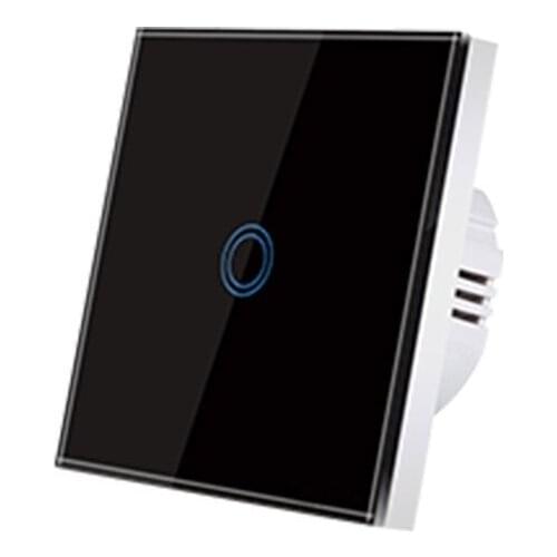 EU waterproof touch switch, white/black/gold crystal glass panel wall sensor light touch light switch, LED backlight AC110V-240V