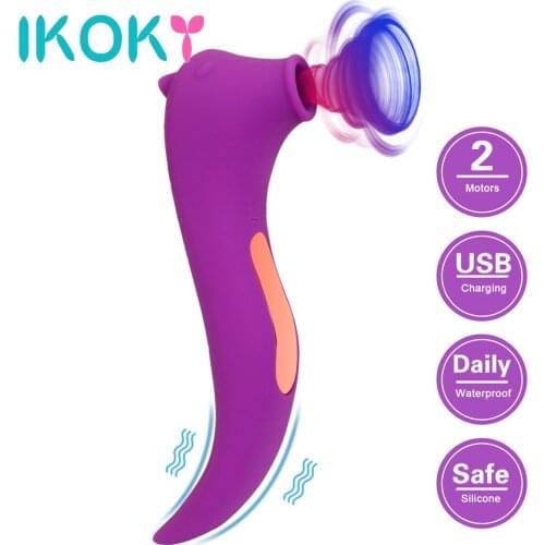 IKOKY Cute Hippocampus Dual Motors Sex Toys for Women 20 Modes Dildos Sucking Vibrator G Spot Clitoris Stimulator Nipple Sucker